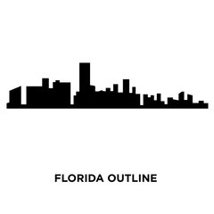 florida silhouette png on white background, vector illustration