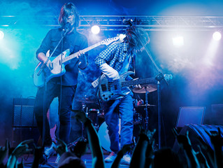 Performance of the rock band.