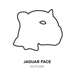jaguar face outline on white background, vector illustration