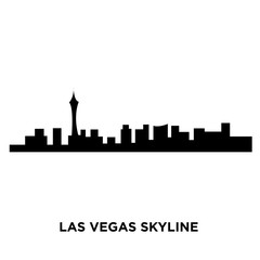 las vegas skyline silhouette on white background, vector illustration