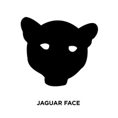 jaguar face silhouette on white background, vector illustration