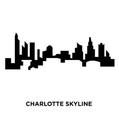 Fototapeta premium charlotte skyline silhouette on white background, vector illustration