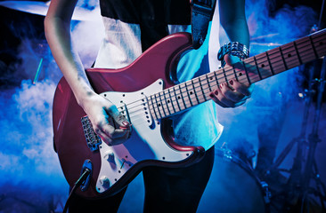Obraz na płótnie Canvas Performance of the rock band.