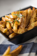 Potato Fries. Homemade potato fries with salt and rosemary