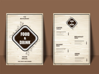 Restaurant Menu Card design with front and back page view.