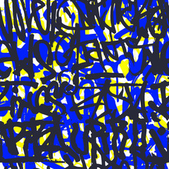 Vector graffiti seamless pattern with abstract colorful bright t