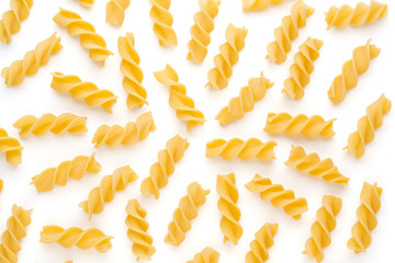 Pasta spiral isolated on the white background.