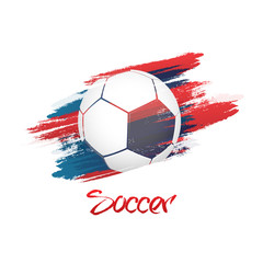 Soccer ball on white background, colormesh effect.
