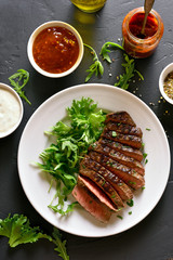 Juicy steak medium rare beef