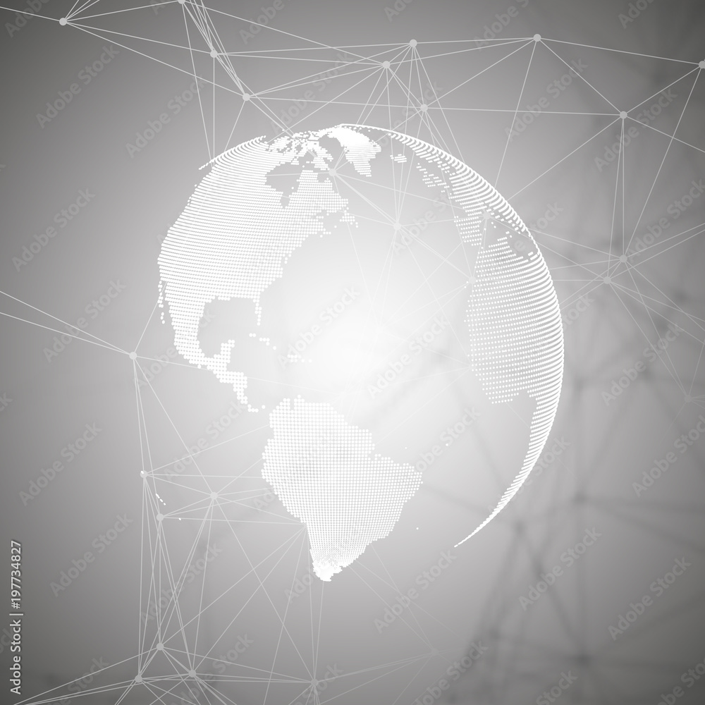 Poster abstract futuristic network shapes. high tech background, connecting lines and dots, polygonal linea