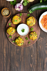 Vegetable cutlet from carrot, zucchini, potato