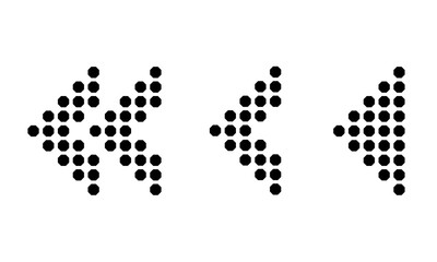 Arrow set with trendy new styles. Arrows made with polygon dots.