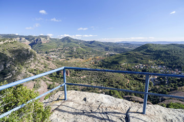Landscape,balcony,lookout mountain,Sant Feliu de Codines,Catalonia,Spain.