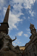 Monuments of Navona square. Rome Italy 15.06.2014.