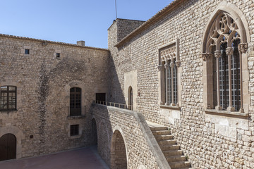 Fototapeta na wymiar Castle of Sant Marti Sarroca, courtyard, Penedes area,province Barcelona,Catalonia.