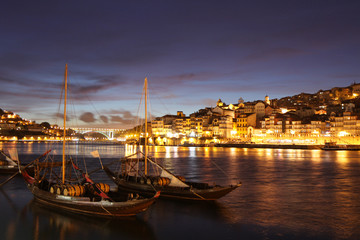 Porto riverfront view at night