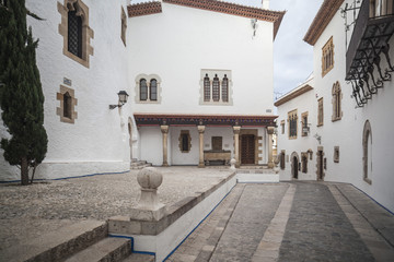 Palace, Palau Mar i Cel in catalan village of Sitges, province Barcelona, Catalonia, Spain.