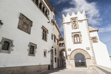 Palace, Palau Mar i Cel in catalan village of Sitges, province Barcelona, Catalonia, Spain.
