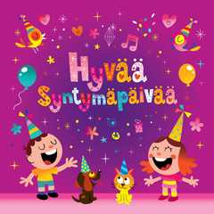 Happy birthday in Finnish greeting card