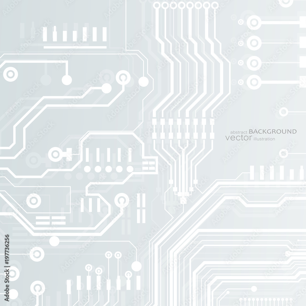 Poster vector circuit board illustration. abstract technology. microchip background.