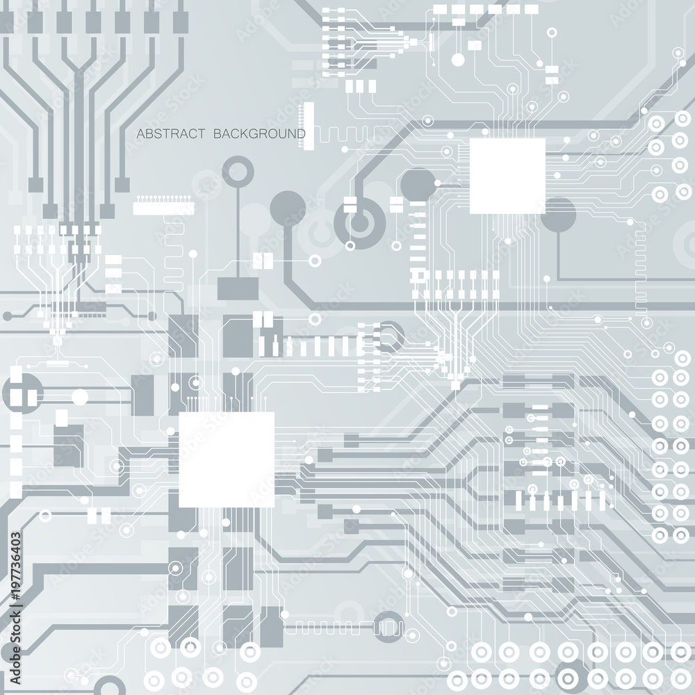 Poster vector circuit board illustration. abstract technology. microchip background.