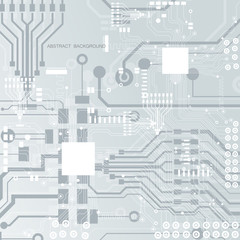 Vector circuit board illustration. Abstract technology. Microchip background.