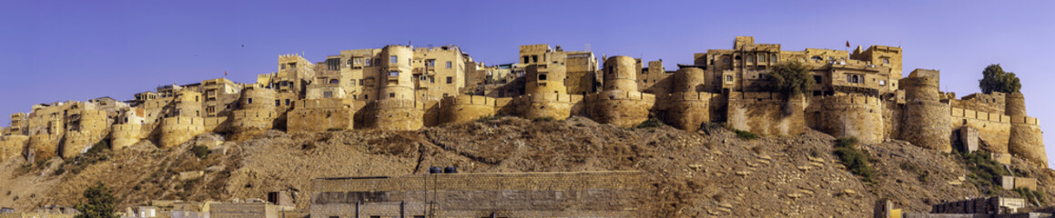 Fototapeta premium Panoramic view of the Jaisalmer Fort at Rajasthan. A UNESCO World Heritage site.