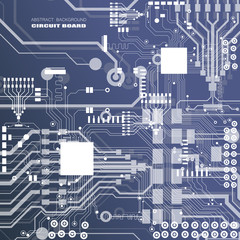 Vector circuit board illustration. Abstract technology. Microchip background.