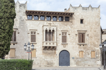 Fototapeta na wymiar Ancient architecture, Palace, Palau Balta, gothic style, Vilafranca del Penedes, Catalonia.Spain.