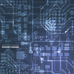Vector circuit board illustration. Abstract technology. Microchip background.