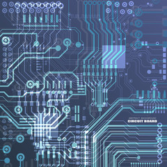 Vector circuit board illustration. Abstract technology. Microchip background.