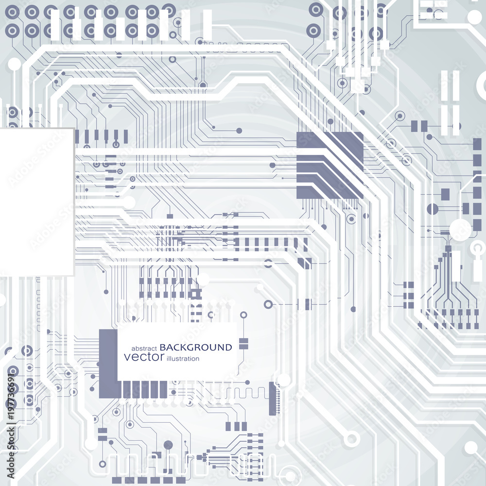 Poster vector circuit board illustration. abstract technology. microchip background.