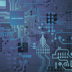 Vector circuit board illustration. Abstract technology. Microchip background.