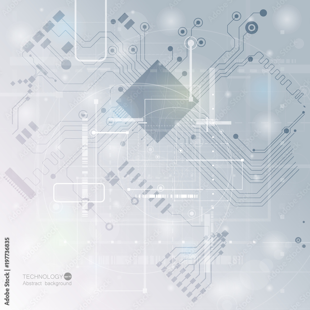 Poster vector circuit board illustration. abstract technology. microchip background.
