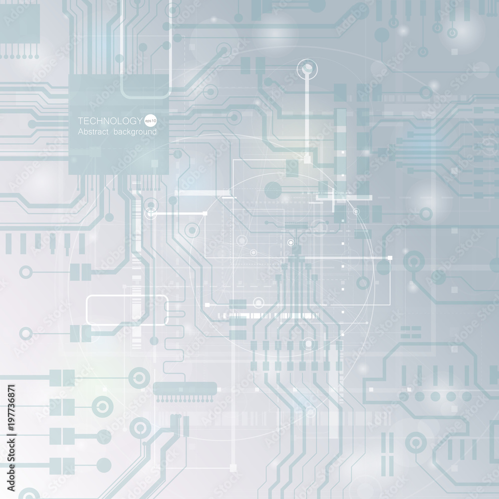 Poster vector circuit board illustration. abstract technology. microchip background.
