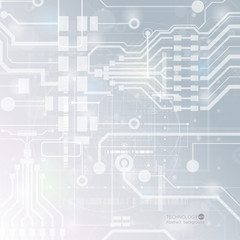 Vector circuit board illustration. Abstract technology. Microchip background.