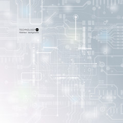 Vector circuit board illustration. Abstract technology. Microchip background.