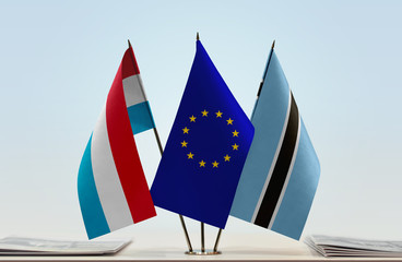 Flags of Luxembourg European Union and Botswana