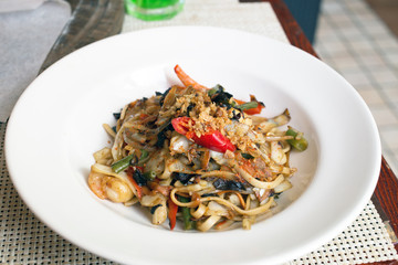 spicy pasta with seafood