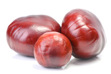 Obraz premium Chestnuts on a white background