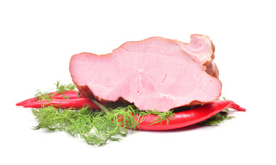 Fresh smoked meat with pepper and fennel