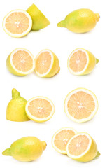 Lemon collection   on a white background
