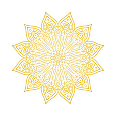 Mandala pattern. Gold floral mandala. Decorative round ornament. Islam, arabic, indian, moroccan, ottoman motifs. Coloring book page. Vector