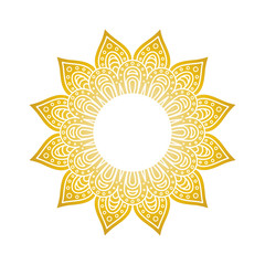 Mandala pattern. Circle monogram. Gold floral mandala. Decorative round ornament. Islam, arabic, indian, moroccan, ottoman motifs. Coloring book page. Vector