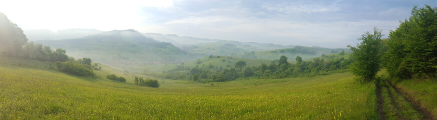 Fototapeta premium beautiful morning scenery in the hills of Transylvania