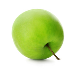 Fresh green apple on white background