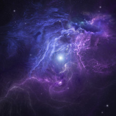 Fototapeta premium Gwiazdowa głębokiej przestrzeni scena z mgławicą jako futurystyczny tło