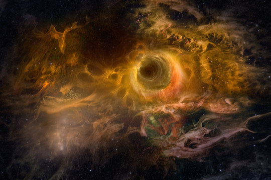 Star space with fiery nebula as hi res background