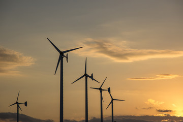 wind turbine with sky background