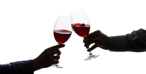toasting with wine glasses     © taa22